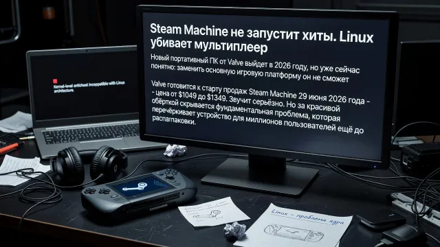 Steam Machine не запустит хиты. Linux убивает мультиплеер